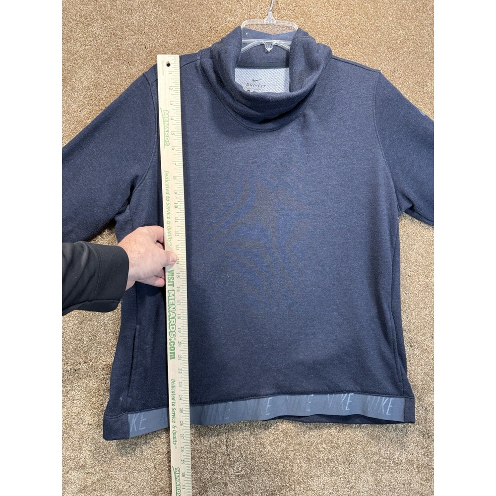 Nike Dri Fit Women's Sweatshirt -  Cowl Neck‎ Pullover Navy Athletic Size XL - Picture 6 of 11